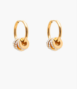 jewellery - Gold hoops with diamante rings